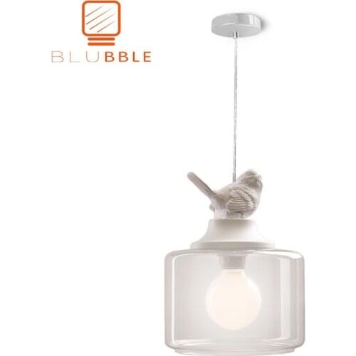 BLUBBLE 1 Head Bird Pendant Lights Glass Transparent Pendant Lamp Northern Europe Children Lamps Lanterns Parlor Hanglamp