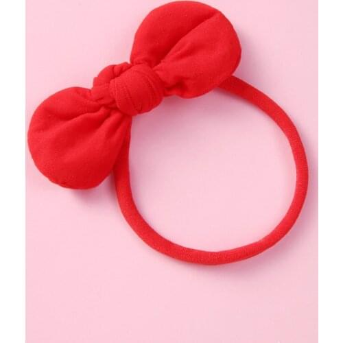 Baby Girls Bowknot Headband Fashion Hair Accessories Newborn Solid Color Beauty Headdress Elastic Rabbit Ear Hairband 34 Colors