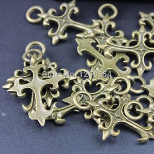 P1544 DIY retro accessories ancient bronze alloy Cross