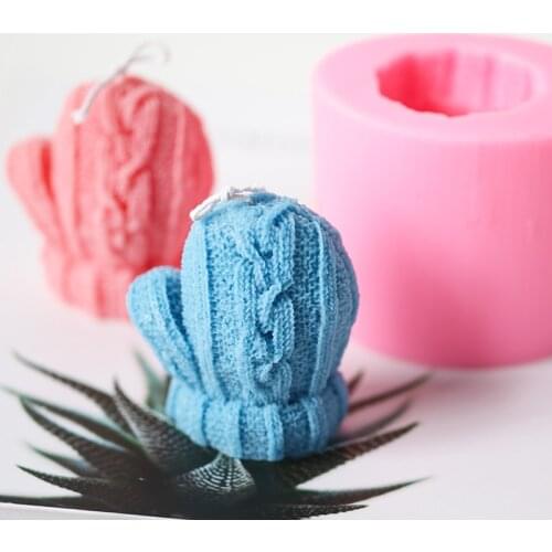 Christmas 3D gloves shape mold mitten silicone candle mould DIY handmade soap molds cake decorating tools