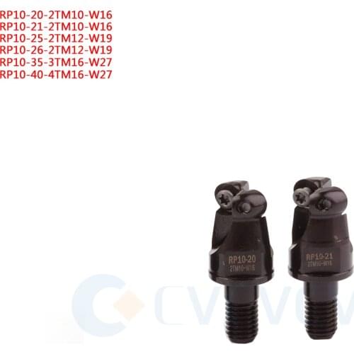 RP10-21-2TM10-W16 3T 4T CNC Lathe Milling Cutter Head + 10Pcs RPMT RPMW 1003 Carbide Blade Efficient Cutting Processing Seismic
