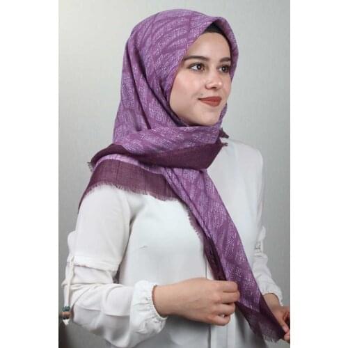 JAWEL PATTERNED LINEN FLAMLI SCARF-DESEN-38-RENK-03