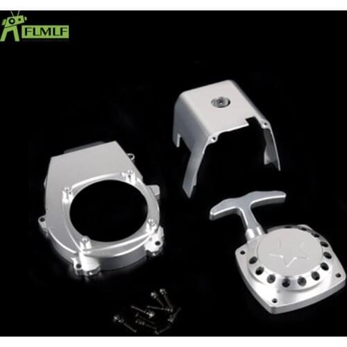 Alloy CNC Pull Starter + Fan Cover + Cylinder Cover Fit 32-36cc Engine for 1/5 HPI ROFUN BAHA ROVAN KM BAJA Losi FG GoPed RedCat