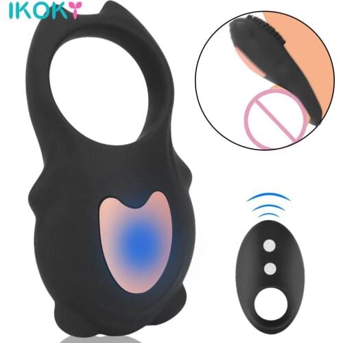 Clitoris Stimulator Vibrating Cock Cage Delay Ejaculation Sex Toys for Men Sex Shop 10 Mode Penis Ring Vibrator