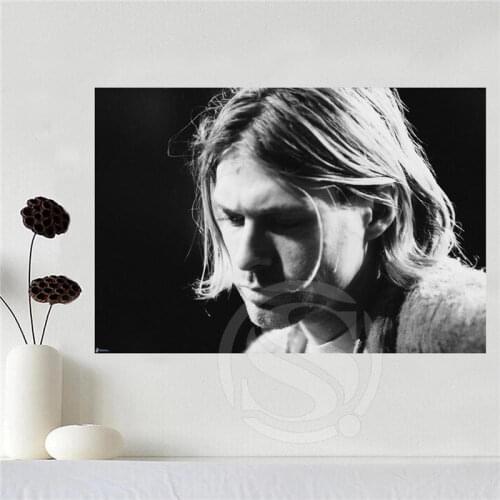 Custom canvas poster Art Kurt Cobain Home Decoration poster cloth fabric wall poster print Silk Fabric Print Drop Shipping