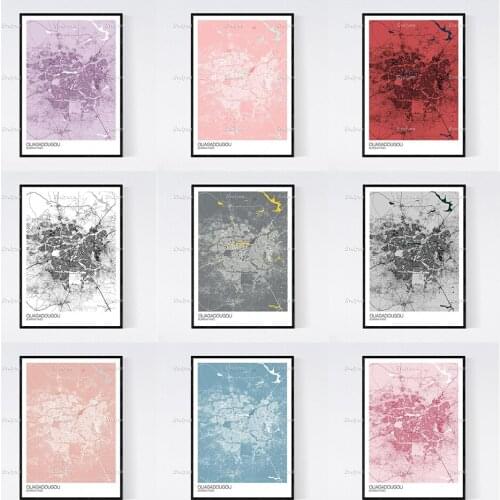 Ouagadougou, Burkina Faso Map Nordic Retro Minimalism Painting Poster and Print on Canvas Hd Wall Art Modular Picture Home Decor