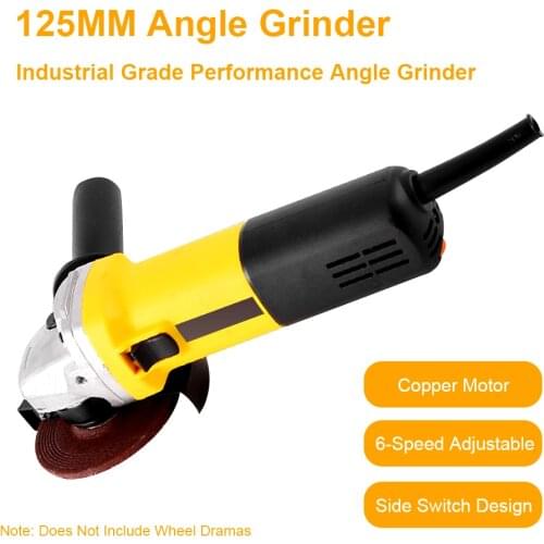 125mm Angle Grinder 1050W 6-Variable Speed 3000-10000RPM Toolless Guard DIY Power Tools Electric Polishing Grinding Machine