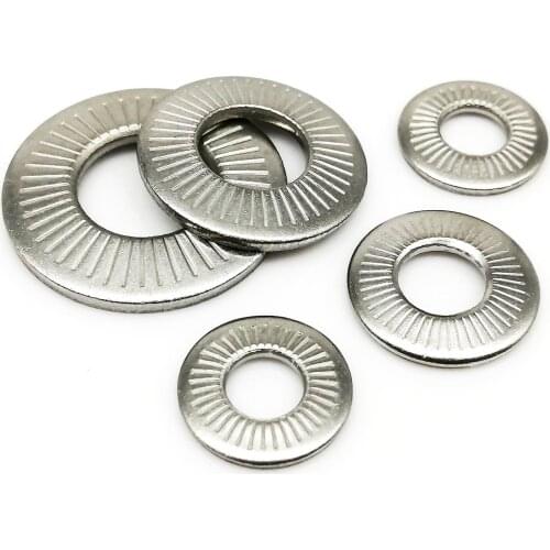 2/5/10/25/50pcs M3 M4 M5 M6 M8 M10 M12 M16 NFE25-511 304 Stainless Steel Disc Spring Serrated Lock Washer Knurled Elastic Gasket