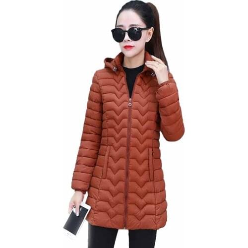 2020 Winter Parkas Down cotton Jacket Women Thicken Hooded Coat Middle aged Female Cotton-padded Jacket Plus size XXL-6XL G532
