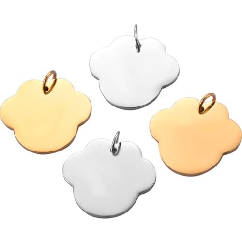 3pcs Mirror Stainless Steel Clouds Jewelry Accessories Blank Necklace Charm For DIY Jewelry Making Handmade Dropshiping