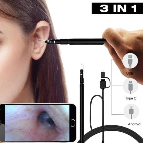 3 in1 Multifunctional USB Ear Cleaning Tool HD Visual Ear Spoon Earpick With Mini Camera Pen Ear Care In-ear Cleaning Endoscope