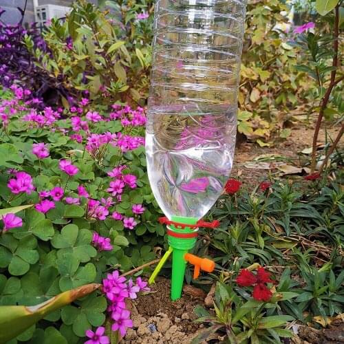 5 PCS Garden Potted Plant Flower Automatic Watering Device Irrigation Dripper Plastic Adjustable Sprinkler Belt Support