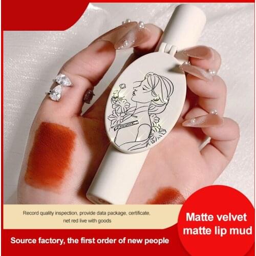 6 Colors NEW Arrival Matte Velvet Lip Glaze Waterproof Lasting Not EasyTo Fade Lip Gloss Lipstick Makeup Cosmetic TSLM1