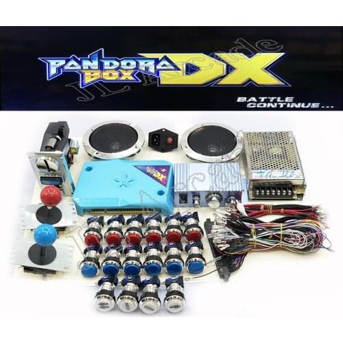 Arcade Cabinet Accessories Diy Kit 2Player Pandora Box DX Jamma Version 2992 gameJoystick 33mm Chrome Push Button Coin Acceptor