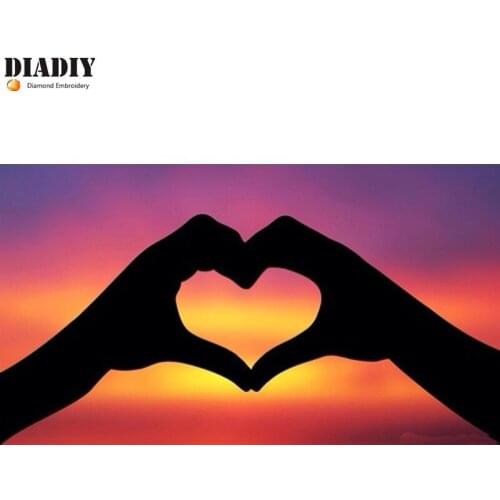 Diamond painting Diy Diamond embroidery 3d round drill Diamond Mosaic rhinestone pasted full Dusk under the hand of love