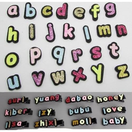 10pcs Letter Ball Padded Appliques For clothes DIY Baby hair Clip headwear Decor Ornament Accessories