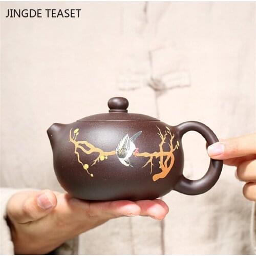Authentic Yixing Tea Pot Purple Clay Xishi Teapot Beauty Kettle Raw ore Handmade Teaware Tea Ceremony Customized gifts 330ml