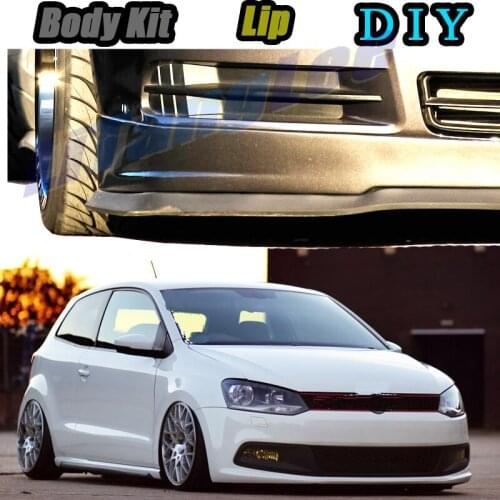 Car Bumper Lip Front Spoiler Skirt Deflector For Volkswagen VW Polo 2002~2020 Tune Car Modified Body Kit VIP Hella Flush Lips