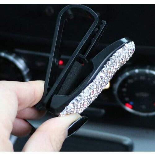 Eyeglasses Holder Sun Visor Glasses Cases Sunglasses Portable Diamond Fastener