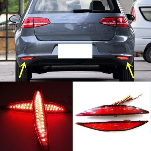 For Golf 7 2013-2015 Rear Bumper Reflector Warn Brake Turn Fog Light,Turn Signal Light With Normal DRL Brake Light