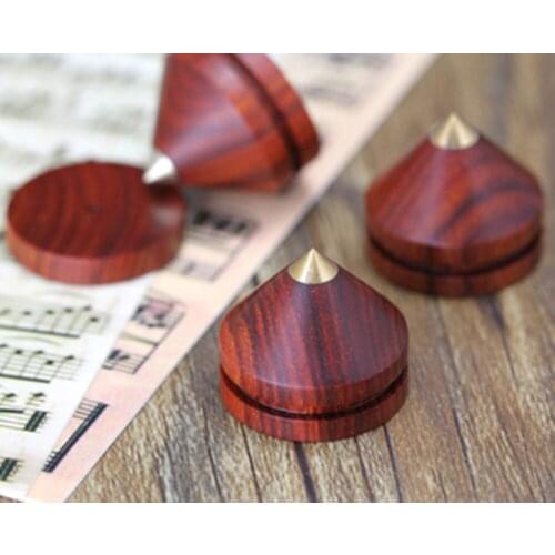 Elegant 4 sets New Rosewood Speaker Spike Isolation Cones Copper Audio Isolation Spikes Stand Feet + Base Pads