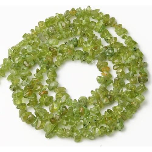 Natural Irregular Gravel Peridots Stone Beads Loose Spacer Chips Beads for Jewelry Making DIY Necklace Bracelets Supplies 33Inch