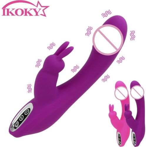 IKOKY 12 Vibration Modes Rabbit Vibrator Clitoris Stimulator G-spot Massager Female Masturbator Sex Products Sex Toys For Women