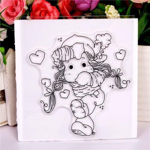 Love girl pattern Stamp Scrapbooking New Alphabet Stamp Embossing Craft Silicone Transparent Stampstampons