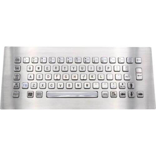 IP65 Kiosk Metal Rugged Keyboard With 65 Keys Vandal Proof Stainless Steel Industrial Keypad For Ticket Vending Machine