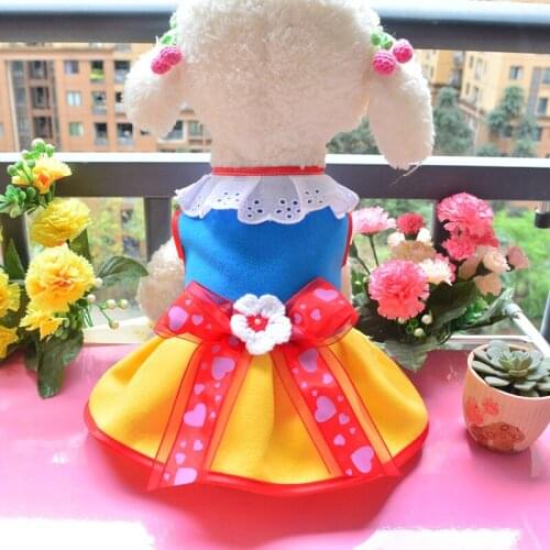 Cute Girl Dog Clothes Skirt Wedding Costumes Puppy Dresses Autumn Spring Winter Dog Dress Yorkshire Pomeranian Poodle Clothing