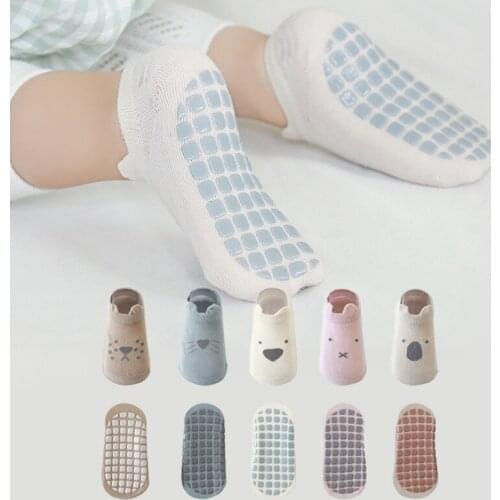 Newborns Baby Anti-slip Floor Socks New Korean Style Toddler Unisex Ankle Sock With Rubber Soles Kids Cotton Soft Accessories