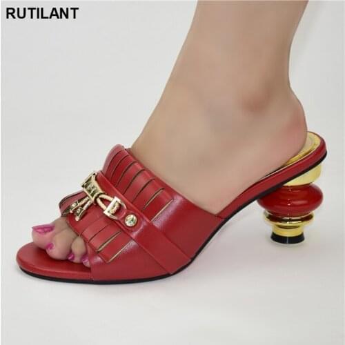 Latest Design Summer Sandals Women Mid Heels Shoes Dcorated with Rhinestone Luxury Woman Shoes Female Wedding Party Pumps