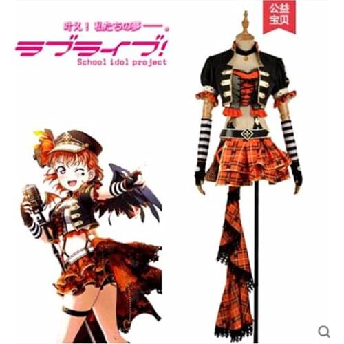 2019 New LoveLive!Sunshine!Aqours!Punk Rock Awakening Chika Takami Dress Cosplay Halloween Christmas Outfit Free shipping