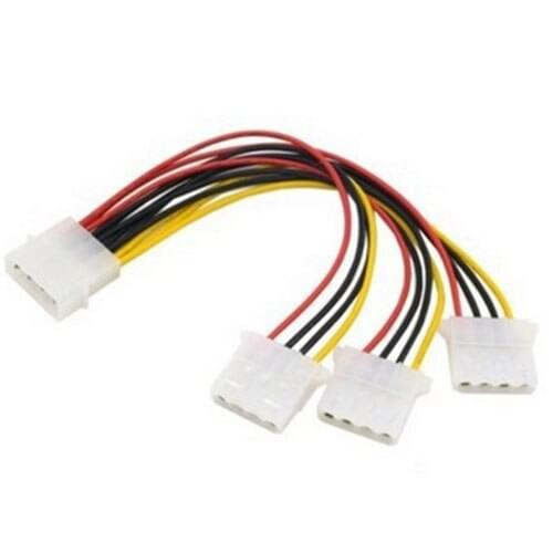 New 4 Pin IDE 1-to-3 Molex IDE Power Supply Y Splitter Exentsion Cable cord new