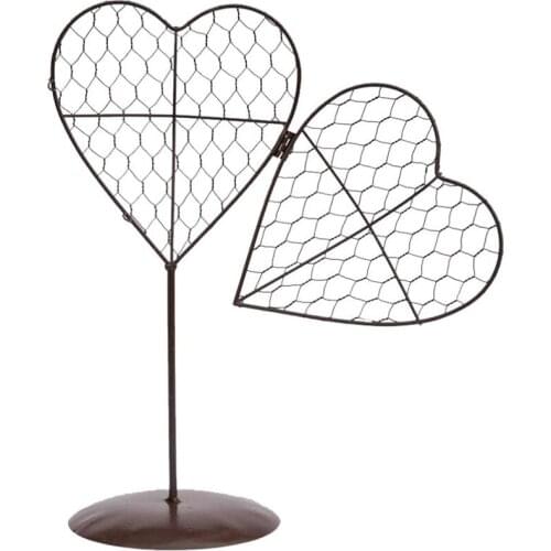 Hanging Flower Pot Stand Heart-Shaped Succulent Flower Pot Decorative Wire Wreath Frame Garden Decorative Flower Stand