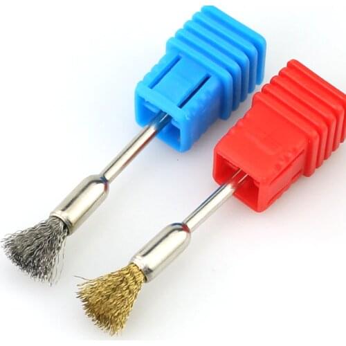 Nail Drill Bit Cleaning Brush Gold Silver Portable Electric Manicure Drill Copper Wire Drill Brush Cleaner Drill Bit Clean Tools