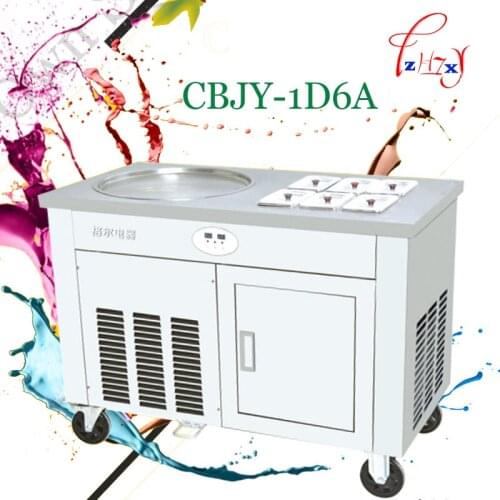 110V-220V commercial fried ice cream machine fried yogurt machine fried milk roll machine a single pot with cold storage cabinet