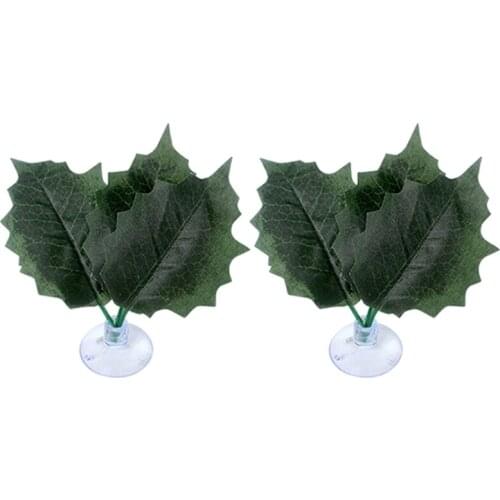 Drop Shipping 2Pcs Fish Tank Aquarium Artificial Leaf Betta Fish Rest Spawning Ornamental Plant Fish Hide Play Bed Habitat