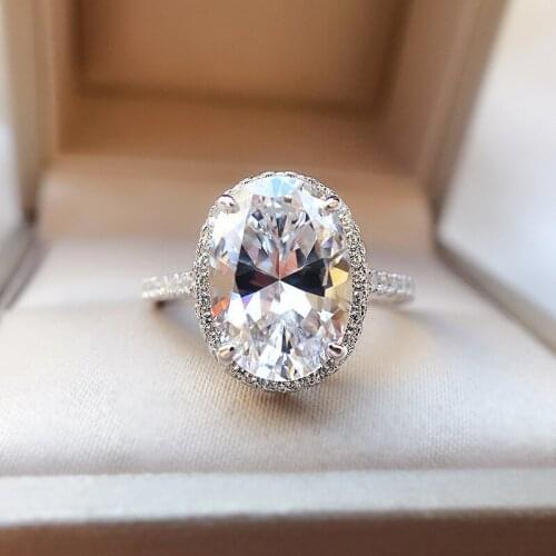 Real 925 Sterling Silver 9*13mm Oval Cut Created Moissanite Citrine Pink Gemstone Wedding Vintage Rings Girls Fine Jewelry Gifts