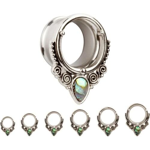 Earrings Ear Gauges Expander Plugs Tunnels With Shell Logo Design Body Jewelry Piercing 8mm/10mm/12mm/14mm/16mm/19mm/22mm/25mm