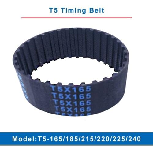 T5 Timing Belt Model T5-165/185/215/220/225/240 Rubber Belt Teeth Pitch 5mm Transmission Belt Width 10/15/20/25/30/35/40/45/50mm