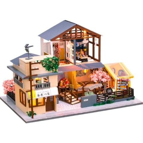 Creative DIY cottage Children Adult Miniature Doll house Wooden Kits custom toy Japanese style building dollhouse birthday gift