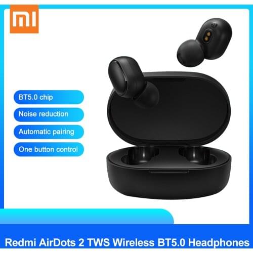 Original Xiaomi Redmi AirDots 2 TWS Bluetooth 5.0 Noise Reduction with Mic AI Control Redmi AirDots S True Wireless Headset