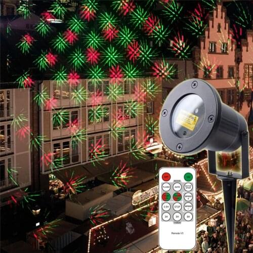 Outdoor Garden Lawn Laser Lamp Moving Star Laser Projector Lamps Red&Green Christmas Laser Light Party Stage Light With Remote