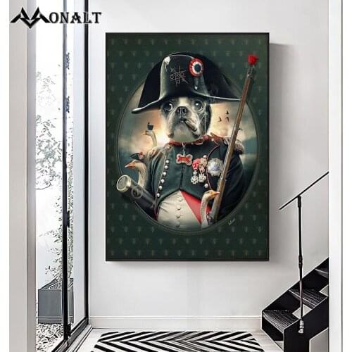 Smoking Pirate Dog Goos Vintage Abstract Art Posters and Prints Palace Animal Picture Wall Decor Canvas Painting for Living Room