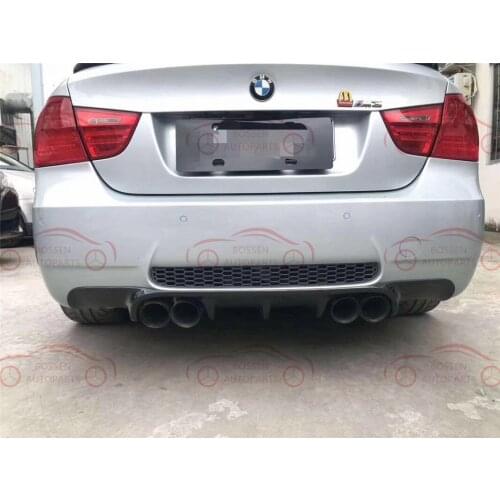 For BMW 3 Series E90 M3 2007-2011 Rear Lip Diffuser Spoiler Carbon Fiber / FRP Back Bumper Hugger Cover Plate Guard Car Styling