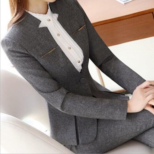 Womens suit 2019 autumn new OL professional wear long-sleeved dress small suit trousers skirt two-piece temperament clothes
