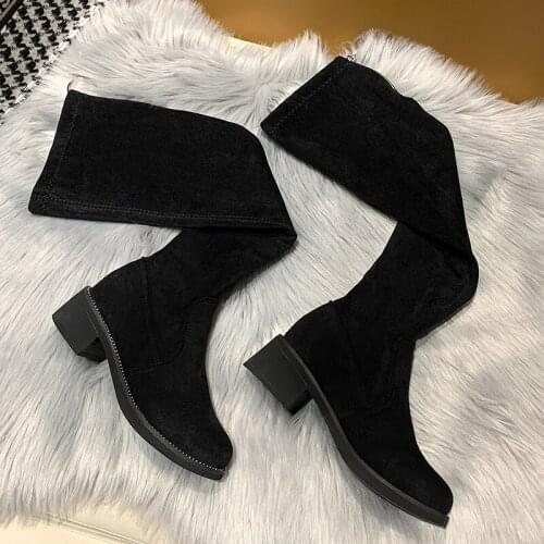 Winter for Woman New Fashion Round toe Consice sexy Elegant Block heels Over the knee boots Big size 40