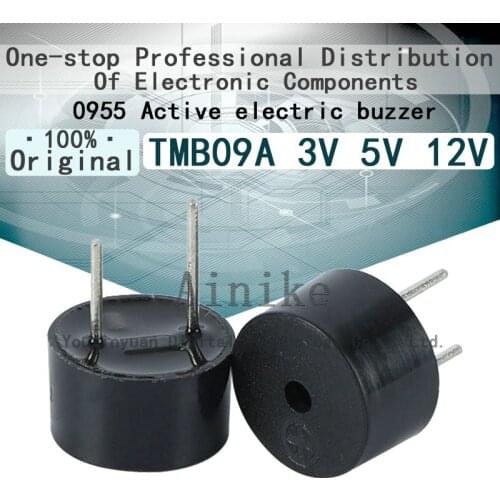 10/Pcs New Original TMB09A03 3V TMB09A05 5V TMB09A12 12V A integrated 0955 090509 Active electric buzzer 9mm*5.5mm Pin pitch 5mm