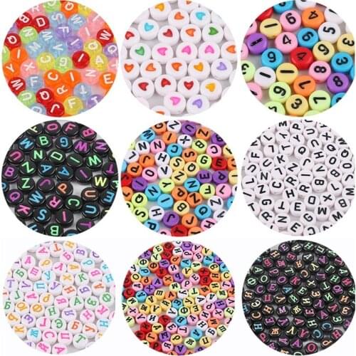 100pcs/Lot 4*7mm Russian Alphabet Beads Oval Shape Acrylic Spaced Luminous Beads For Jewelry Making DIY Charms Bracelet Necklac